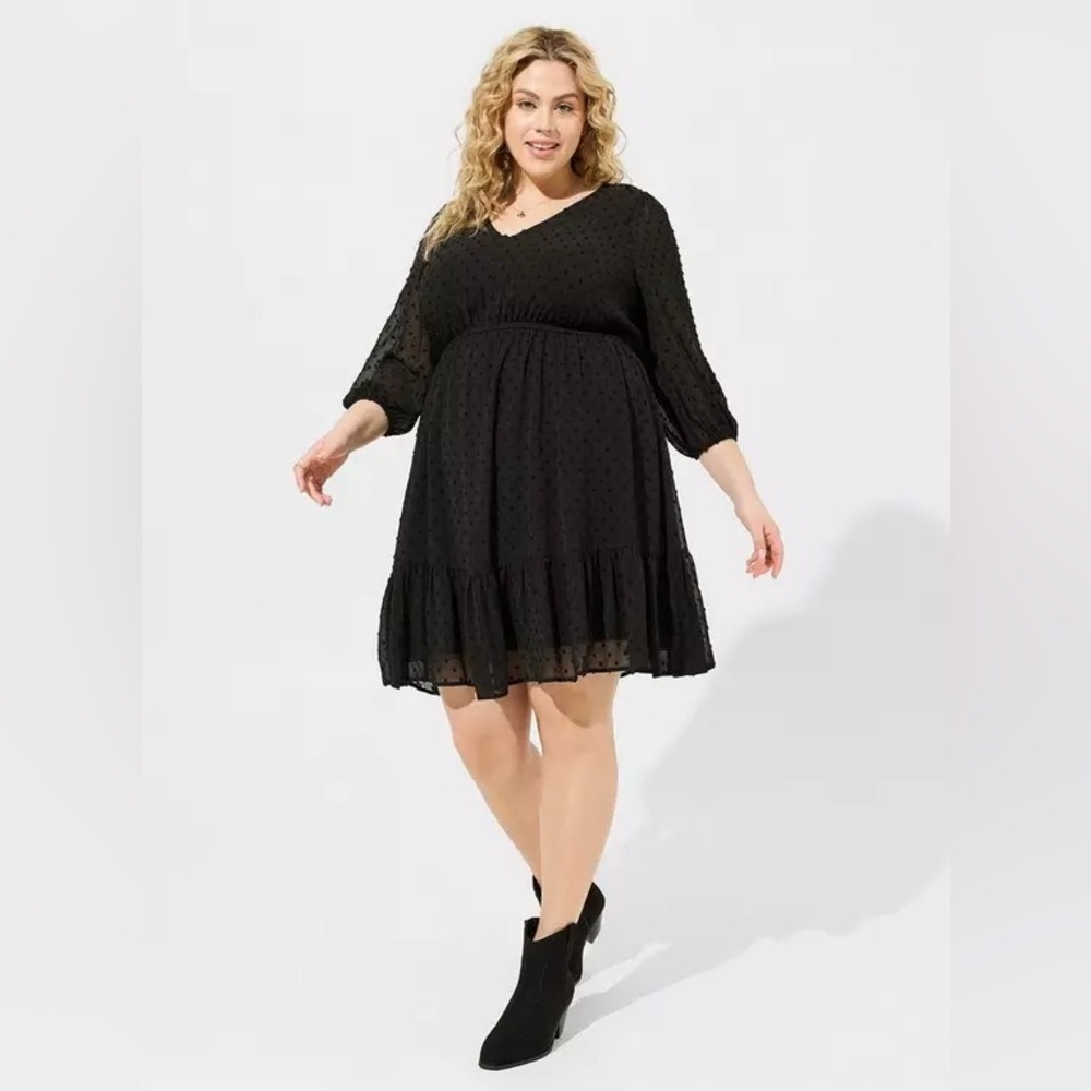 Torrid Mini Clip Dot Babydoll Dress 3X excellent used condition